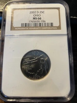 2002 D OHIO STATE QUARTER NGC MS66 BUSINESS STRIKE - Image 1 of 2