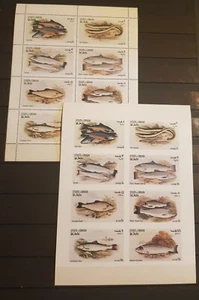 STATE OF OMAN &S.SCOTLAND FISHES 3 SHEETS &BLOCK PERFORED &IMPERF MNH - Picture 1 of 2