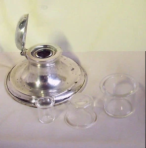 AUSWAHL KLEINER ERSATZ-TINTENEINLAGEN AUS GLAS ~ Einlagen für silberne Tintenfässer - Bild 1 von 3