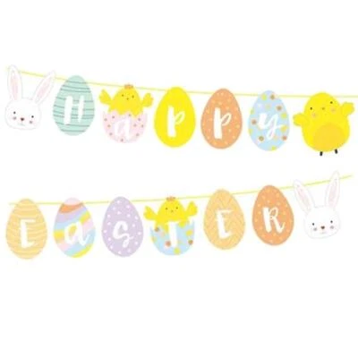 Easter Hanging Banners Bunting Room Decorations - Happy Easter 6484 - Image 1 of 2