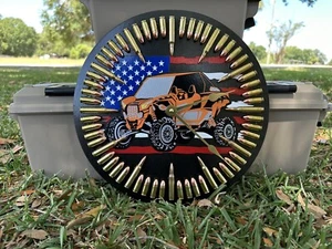 Side By Side/UTV/RZR American Flag Wall Clock 12 Inch- 9mm/5.56 Inert - Picture 1 of 10
