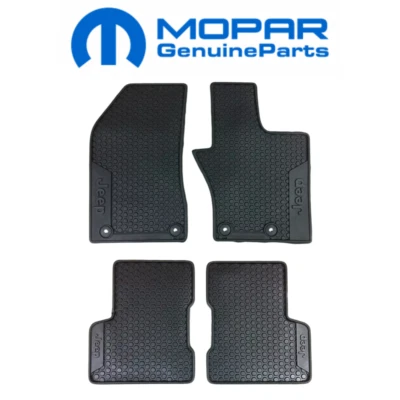 JUEGO DE 4 ALFOMBRILLAS DE GOMA ORIGINALES JEEP RENEGADE HYBRID 4XE 2018 EN ADELANTE Foto 1 de 2