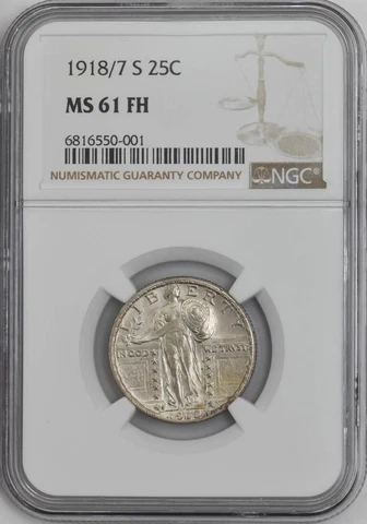 1918/7-S Standing Liberty Quarter 25c MS61 FH NGC 944639-4 Cover
