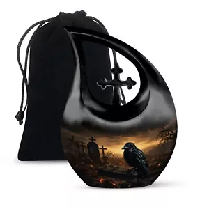 The Raven'S Female And Male Ashes Urn Large Adult Human Ashes Urn 10 Inch - Picture 1 of 7
