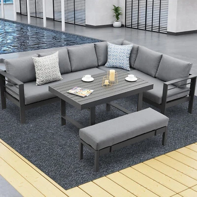 MeXo 8 Sitzer Gartenmöbel Set Aluminum Essgruppe Lounge Gartengarnitur Ecksofa - Bild 1 von 2