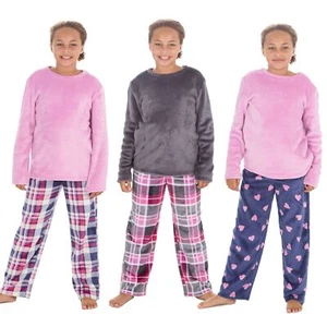 Conjunto de pijama de lana a cuadros/corazones para niñas y niños de 9 a 13 años - Imagen 1 de 19