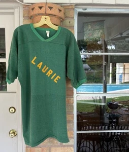 1970s Vtg SOUTHERN ATHLETIC Durene Green XL Jersey Shirt 70s Football Durene - Picture 1 of 21