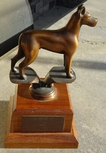 Vintage Kupfer Bronze Erste Dogge Show Trophäe Auszeichnung 1972 8 Zoll - Bild 1 von 4