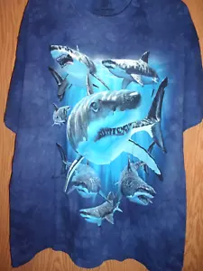 the Mountain GREAT WHITE SHARKS blue XL t shirt - Picture 1 of 2