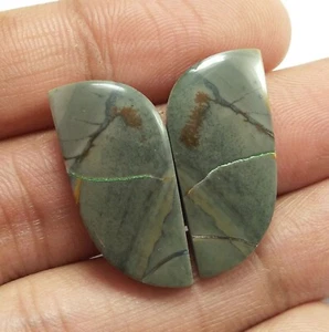 26.50 Ct Natural Picasso Jasper Matched Pair Fancy Cabochon Loose Gems 27x12.8MM - Picture 1 of 4