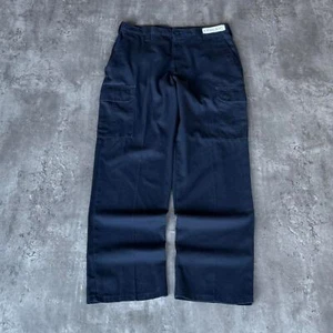 Vintage Y2K Baggy Cargo Navy Blue Cyber Workwear Utility Pants - Picture 1 of 3