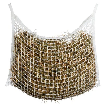 Heunetz rechteckig 90x60cm weiß engmaschig 3x3cm Heutasche Futtersack Futternetz - Bild 1 von 4