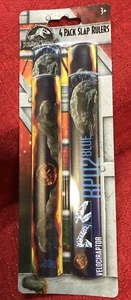 Jurassic World Dinosaur 4 Pack Slap Bracelets Kids Birthday Party Favors Gifts - Picture 1 of 1