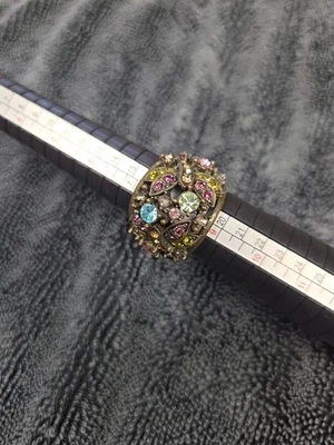 Heidi Daus Multi Color Crystal Butterfly Ring Size 8 - Image 1 of 4