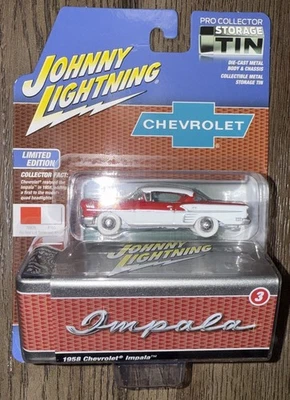 Олово для хранения 2025 Johnny WHITE Lightning 1958 Chevrolet Impala Rio красное CHASE трудно найти - Изображение 1 из 4
