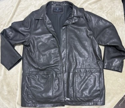 Kenneth Cole Reaction Genuine Leather Jacket Mens XL Soft Bomber Motorcycle Coat - Image 1 of 4