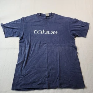 T-shirt vintage punto singolo Tahoe Spellout taglia grande - Foto 1 di 8