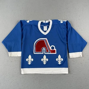Vintage Quebec Nordiques Jersey Youth Small Blue Stitch Logo NHL Hockey CCM - Picture 1 of 20