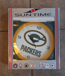 Vintage Sun Time Green Bay Packers Wall Clock Officially Licensed, Brand New  - Picture 1 of 7