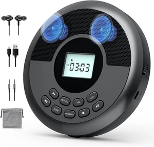 Portable CD Player with Bluetooth and Speakers, Headphones, - Picture 1 of 8