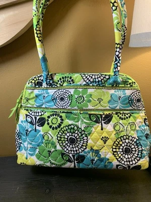 Vera Bradley Limes Up Retired Bowler Shoulder Bag Tote Purse - Image 1 of 4