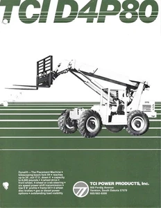 Fork Lift Truck Data Sheet - TCI Power - D4P80 - c1979 Brochure (LT610) - Picture 1 of 1