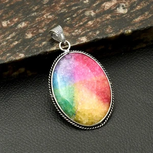 Regenbogen Solar Quarz Edelstein ethnische Handarbeit Anhänger Schmuck Geschenk 2,4" AP-17398 - Bild 1 von 1