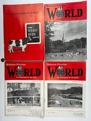 4 Holstein-Friesan World Magazines 1962 1964 Dairy Industry Cattle Genetics - Image 1 of 4