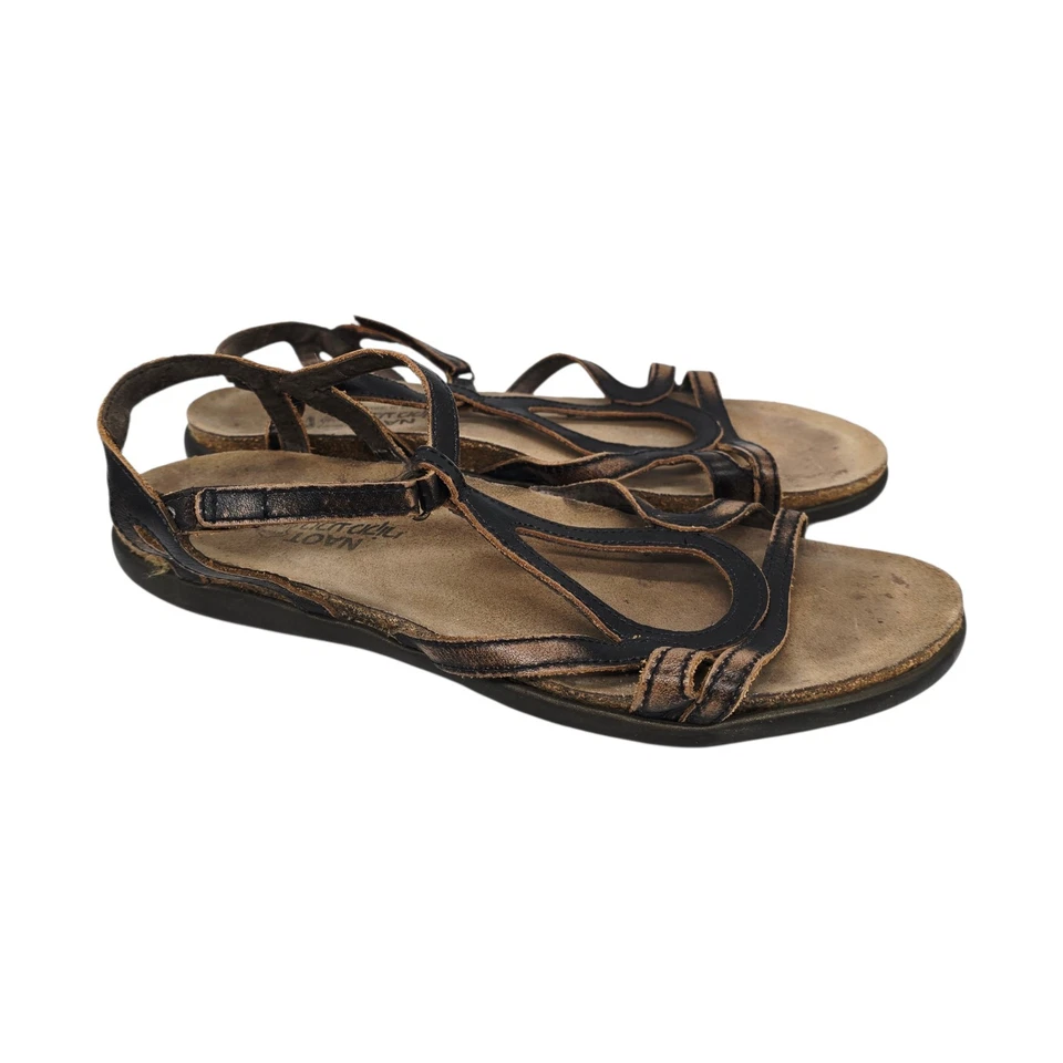 Босоножки женские Naot 9 (40) Dorith кожаные с ремешками плоские комфортные туфли черные  - Изображение 1 из 1