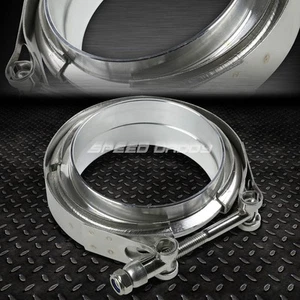 UNIVERSAL 3.5"TURBO CHARGER/EXHAUST/INTERCOOLER V-BAND CLAMP+ALUMINUM FLANGE - Picture 1 of 4