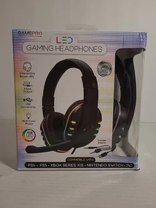 Pro Gaming Headset W/ Mic LED For XBOX One PS4 PS5 PC Headphones Microphone Bass - Picture 1 of 3