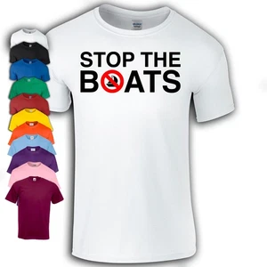 Stop The Boats T-Shirt | Funny Politics | Immigration  - Picture 1 of 1