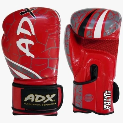 Guantes de Boxeo Profesionales Rojos Mexicanos Correa Estilo Sparring Competición ADX 12oz Foto 1 de 2