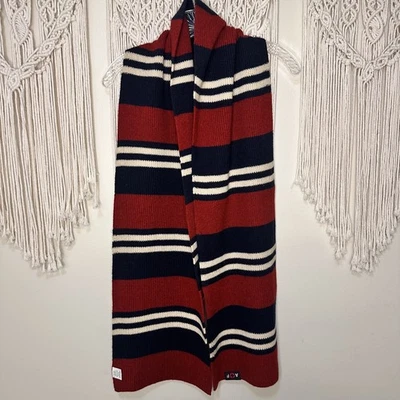 Bufandas Polo Abercrombie & Fitch Vintage Rayas en Rojo Blanco Azul 70% Lana Foto 1 de 4