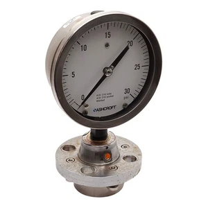 Ashcroft C1215 Diaphragm Seal Pressure Gauge, ø5in Face, 0-30PSI, ø2.5in Flange - Picture 1 of 8