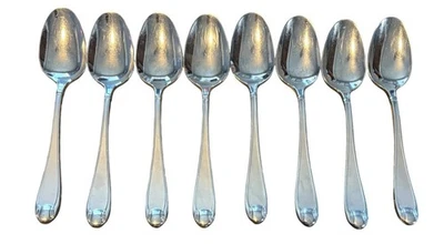 Oneida GARNET Soup Spoons Glossy 18/10 Stainless 7" Spoons Lot of 8 Flatware - Image 1 of 4