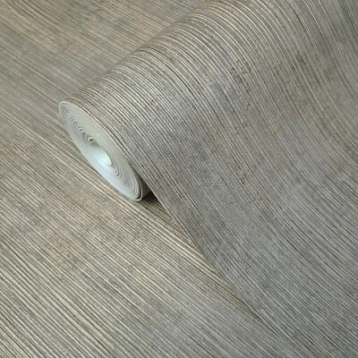 Distressed brown bronze metallic stria lines faux concrete textured Wallpaper 3D - Image 1 of 4