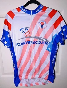 Rare Verge Sport Cycling Jersey Easy Riders mens USA flag Military support, L - Picture 1 of 3