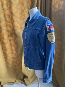 True VINTAGE 70er JOHN WEITZ For BURTON Denim Jeans JACKE mit Patches - Bild 1 von 13