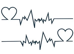 Temporäres Tattoo SET Herz Liebe Puls Wasserfest Einmal Körperkunst Love Heart - Bild 1 von 2