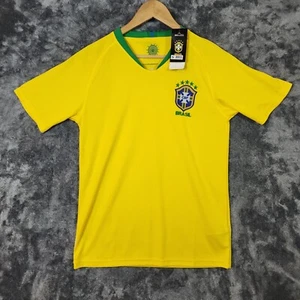 Brazil Jersey Green Yellow Soccer Futbol CBF Home Stadium NEW Mens Small S/S - Picture 1 of 8