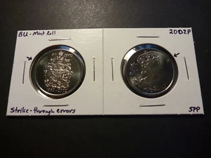 ERRORS - Pair of Canada 2002P BU 50-cent, strike through errors - Foto 1 di 5