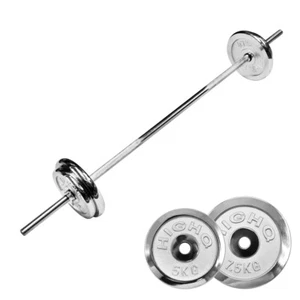 33kg Weight Set - 28mm Dia 180cm Barbell Bar + Pro Grade Chrome Weight Plates - Picture 1 of 4