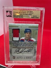 2012-13 In The Game Ultimate Memorabilia Dale Hawerchuk Auto Game Used Patch /19