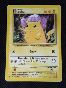 Pikachu 58/102 Pokemon Gelbe Wangen Base Set HP Heavy Play Non-Holo - Bild 1 von 3