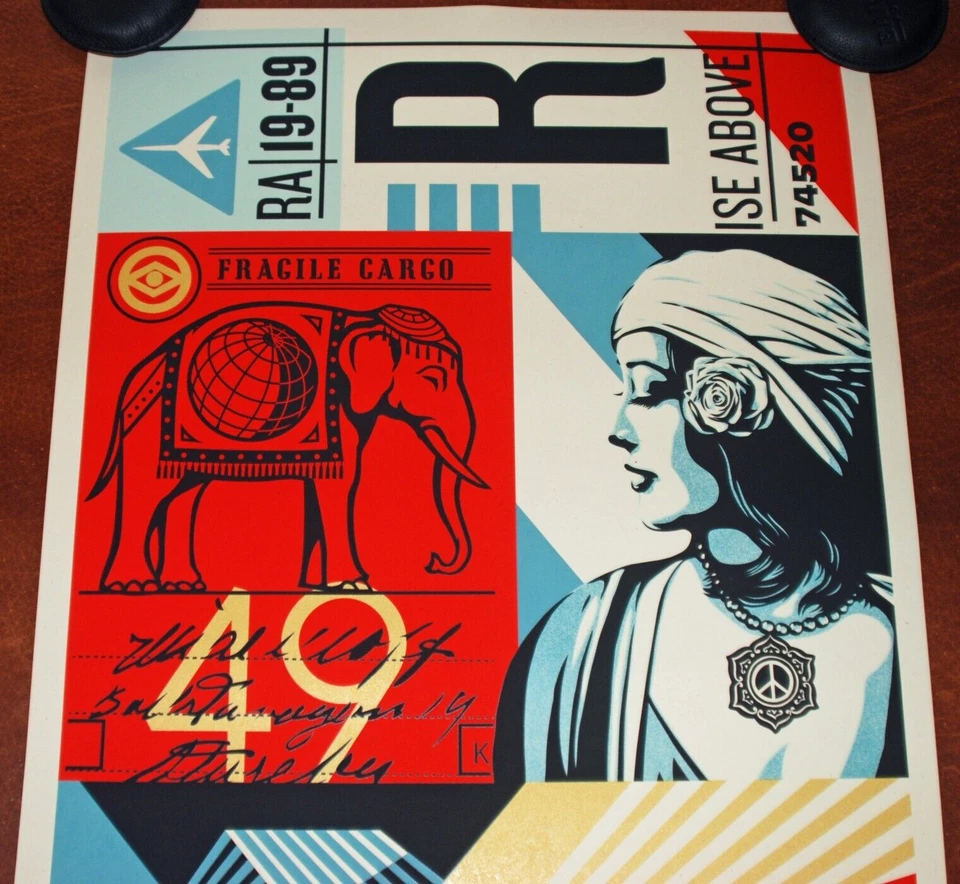 Shepard Fairey Art Print Fragile Cargo S/# 650 Obey Poster Andre Giant Serigraph - Image 1 of 4