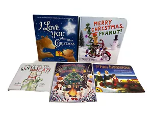 5-PACK Christmas Kids Books: NEW/Shelf Pulls Activity Book/Thanksgiving/Peanut/o - Foto 1 di 18