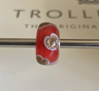 Cuentas de corazón rojo muy raras Trollbeads Foto 1 de 4