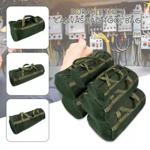 Robuste dicke Canvas Tasche Werkzeugtasche Aufbewahrung Organizer Instrumentenkoffer grün - Bild 1 von 25