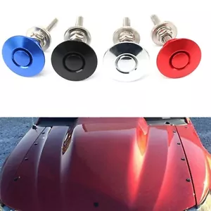 Car Push Button Quick Release Hood Bonnet Pins Lock Clip Car Bumper Latch Kit DN - Picture 1 of 16